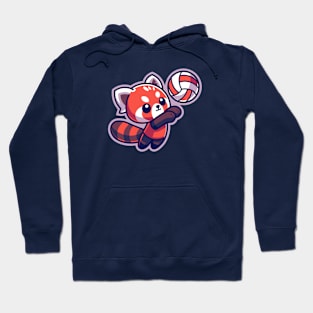 Cute Red Panda Volleyball Player Hoodie